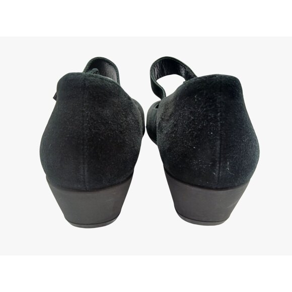 Mephisto Kimona Black Suede Mary Jane Wedge Shoes Womens Size 8.5 Adjustable - Picture 8 of 15